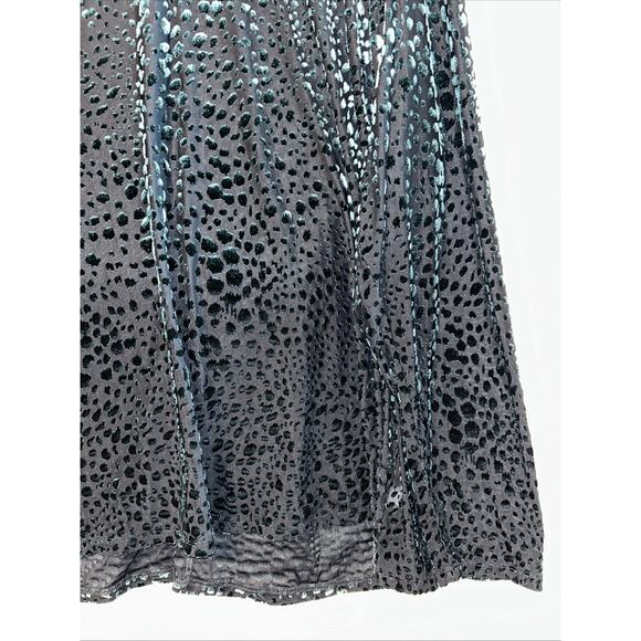 Lane Bryant Women’s 22/24 Green Velvet Leopard Burnout Blouse Fairy Grunge - Picture 5 of 15